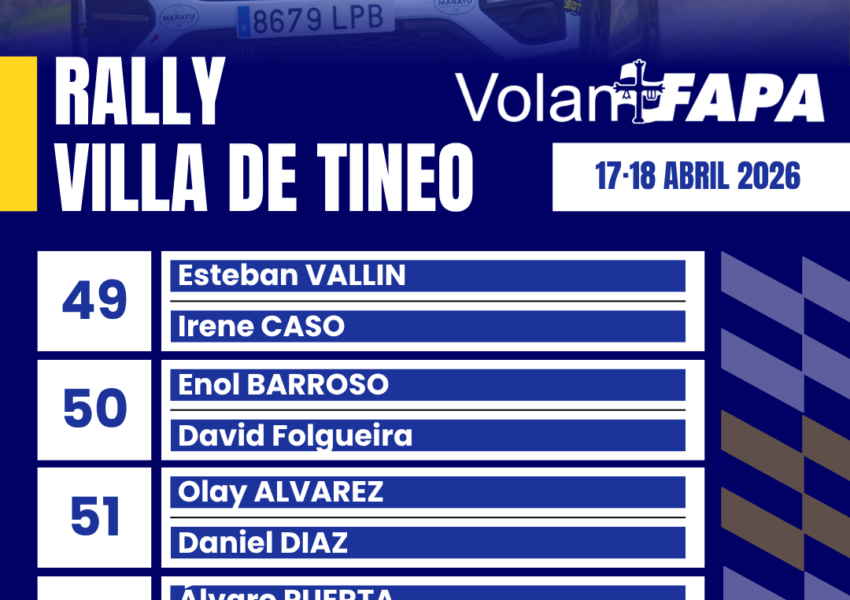 El Volan FAPA 2026 Arranca en el Rally Villa de Tineo.